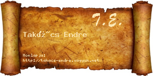 Takács Endre névjegykártya